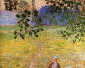 克劳德 莫奈 : Evening in the Meadow at Giverny